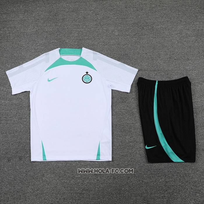 Chandal del Inter Milan 2022-2023 Manga Corta Blanco - Pantalon Corto